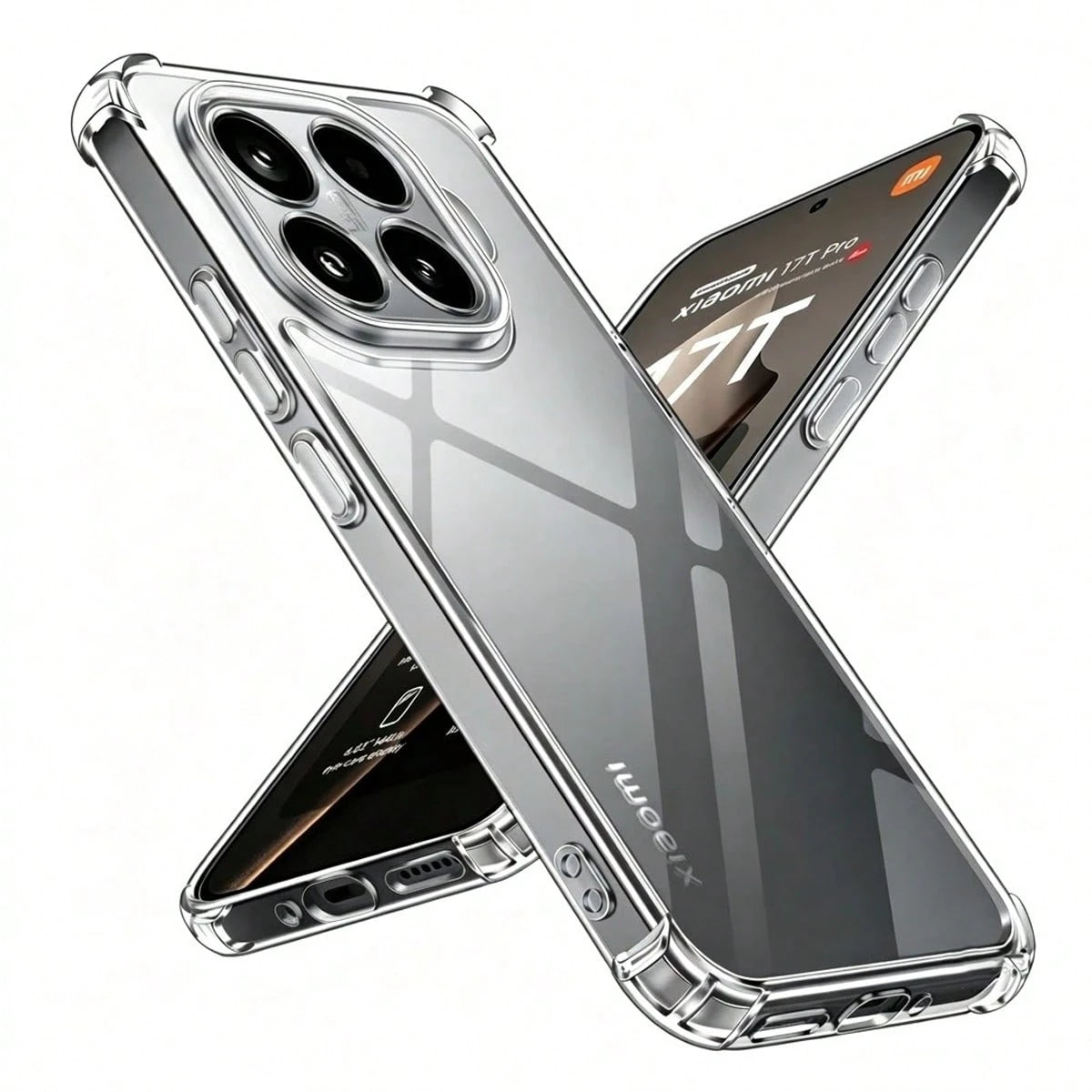 Anti-Drop Full Coverage Transparent TPU Gel Rubber Ultra-Thin Durable Soft Shockproof Scratch-Resistant Protective Case Compatible With Xiaomi 17 T/17 T Pro Phone Camera Protection Phone Protective Co