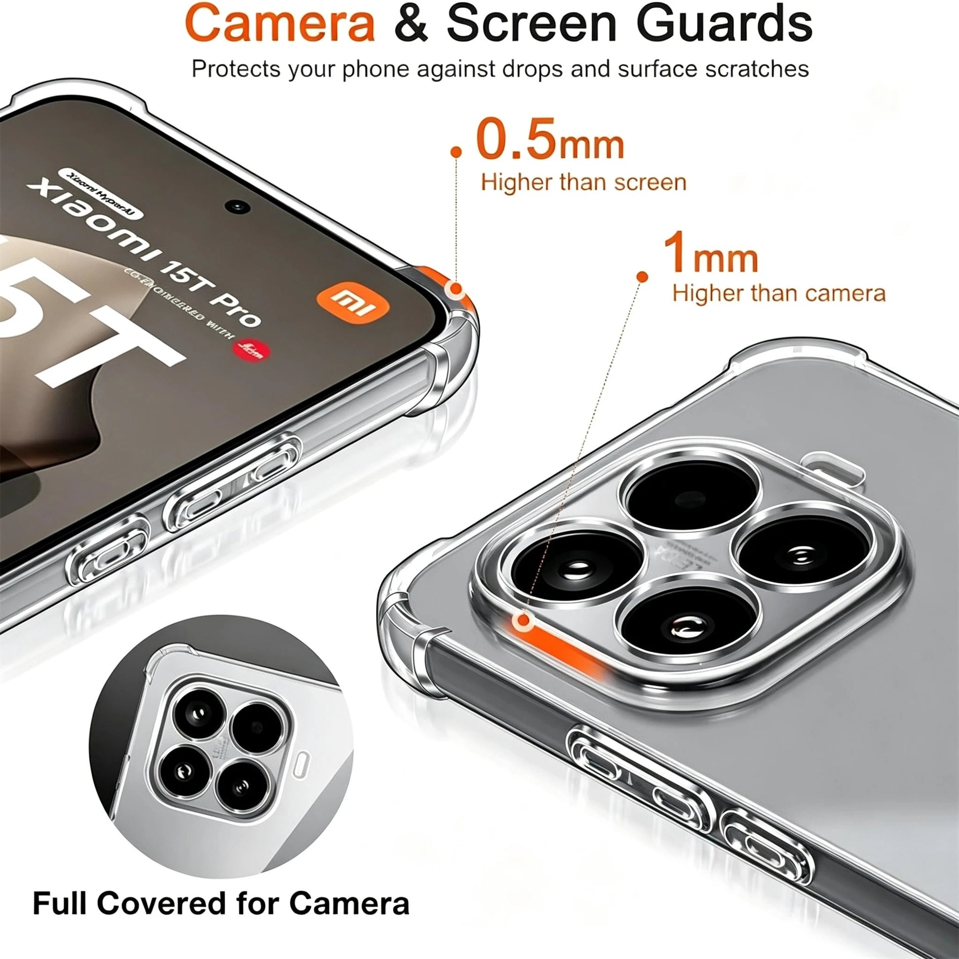 Anti-Drop Full Coverage Transparent TPU Gel Rubber Ultra-Thin Durable Soft Shockproof Scratch-Resistant Protective Case Compatible With Xiaomi 17 T/17 T Pro Phone Camera Protection Phone Protective Co