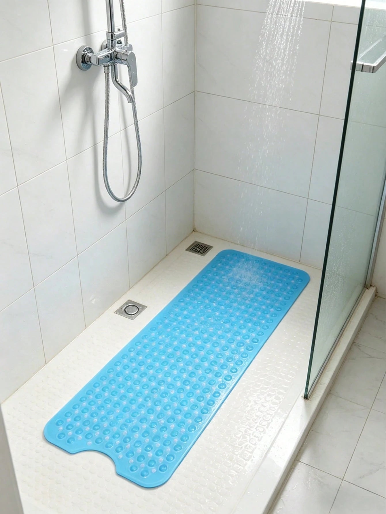 Anti-Slip Bath Mat With 200 Strong Suction Cups And Drainage Holes; 40 X 16-Inch Extra-Long Shower Mat; Mold-Resistant; Bathroom Mat Suitable For Bathtubs; 200 Strong Suction Cups And Drainage Holes