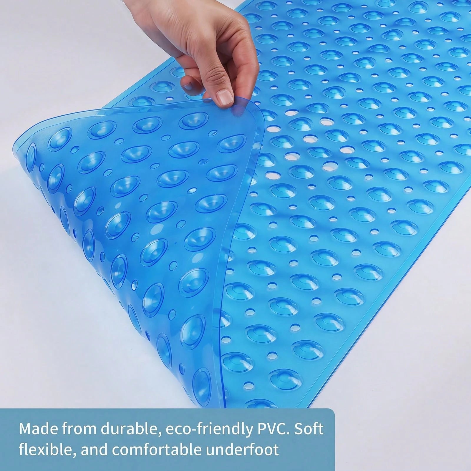 Anti-Slip Bath Mat With 200 Strong Suction Cups And Drainage Holes; 40 X 16-Inch Extra-Long Shower Mat; Mold-Resistant; Bathroom Mat Suitable For Bathtubs; 200 Strong Suction Cups And Drainage Holes