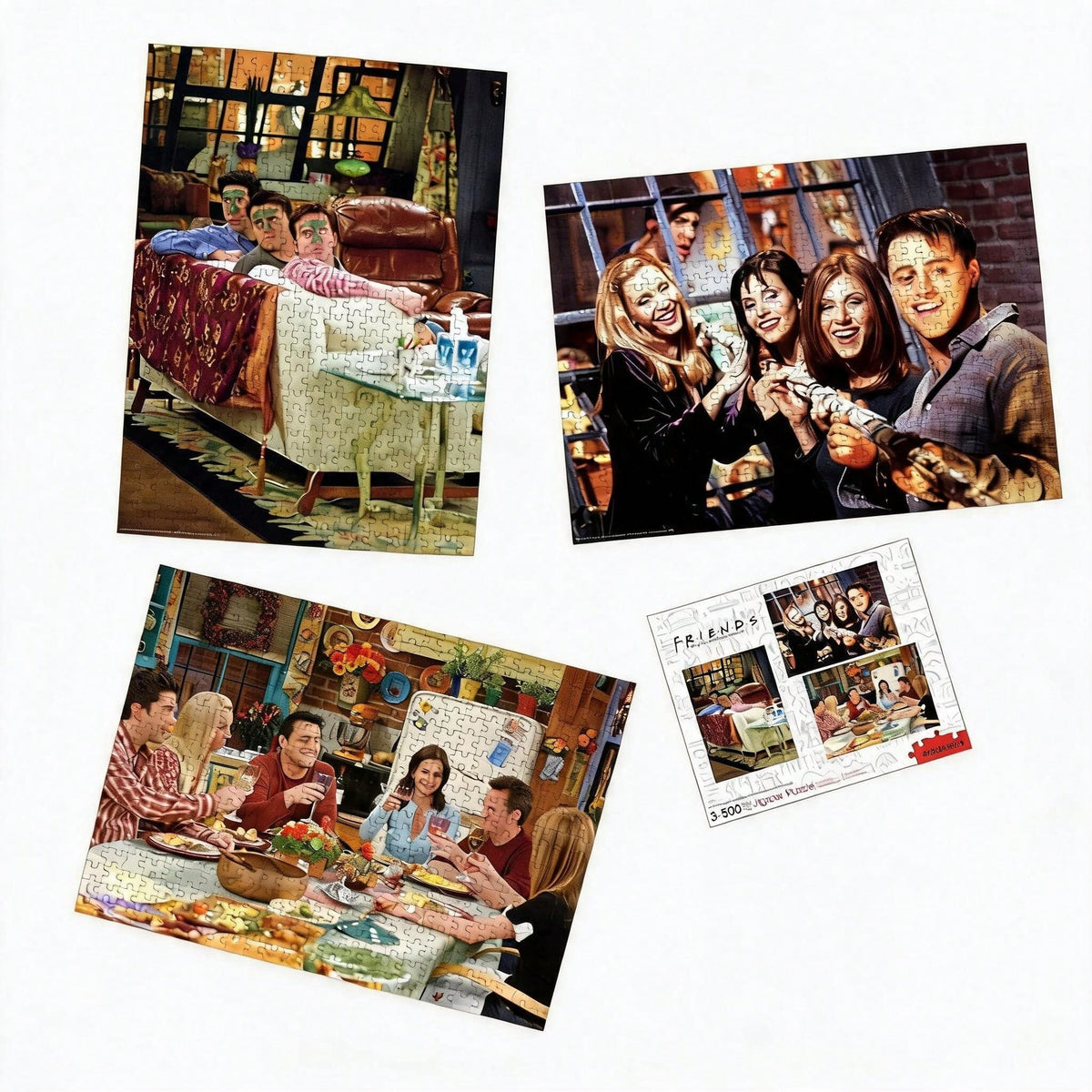 Aquarius Friends TV Show 3 X 500 Piece Jigsaw Puzzle Set – Iconic Scenes, Premium Quality, Family Game Night, 90s Nostalgia Collectible, Perfect Gift For Friends Fans
