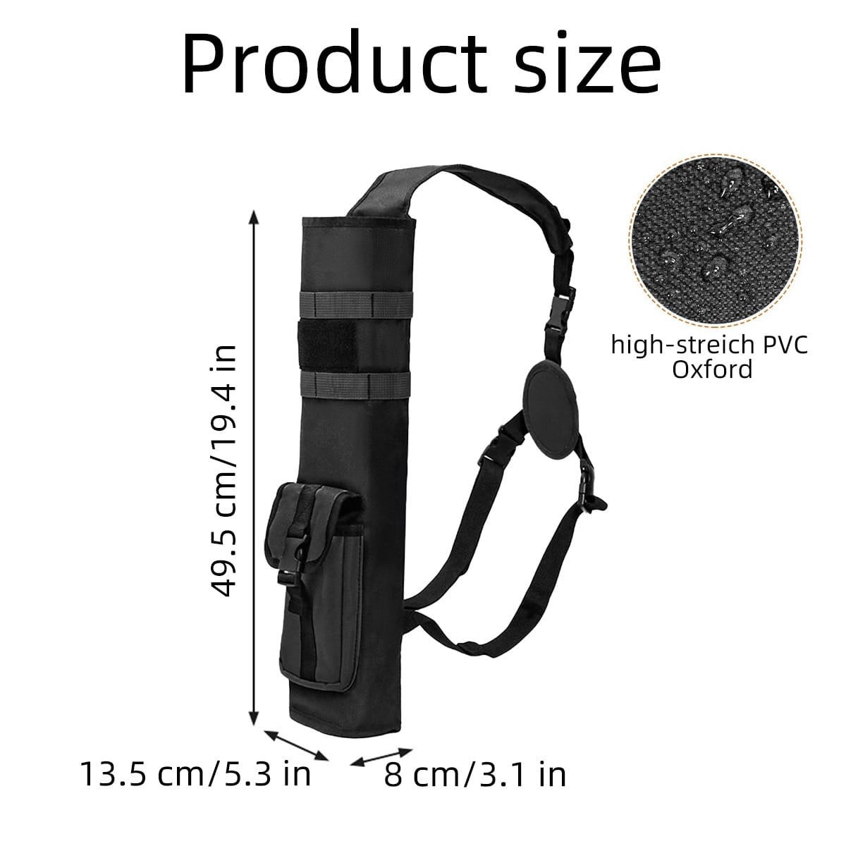 Archery Lightweight Back Arrow Quiver Holder Archery Bag Shoulder Hanged Adjustable With Molle System Front Pocket For Shooting Target Practice Hunting