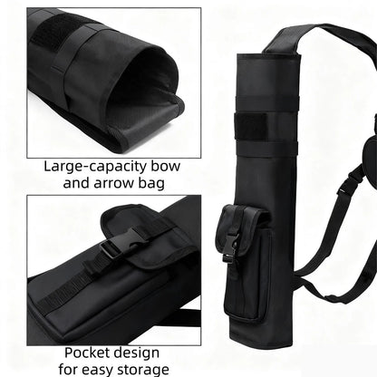 Archery Lightweight Back Arrow Quiver Holder Archery Bag Shoulder Hanged Adjustable With Molle System Front Pocket For Shooting Target Practice Hunting