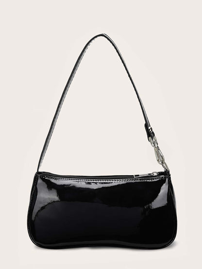 Artificial Patent Leather Bag For Teen Girls Women College Students,Rookies & White-Collar Workers Perfect For Office,College,Work,Business,Commute
