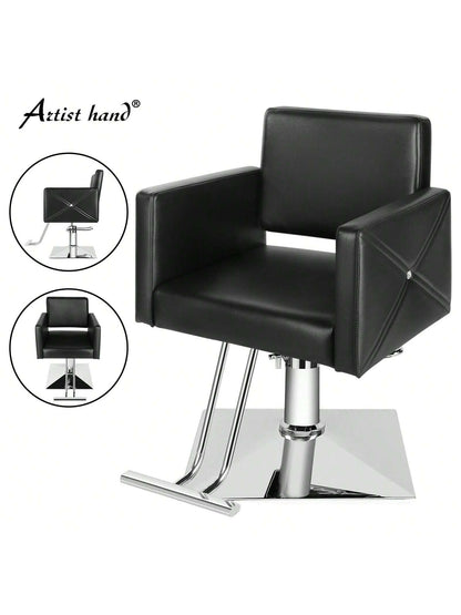 Artist hand Salon Black Chair| Hair Stylist, Women, Man| Heavy Duty Hydraulic Pump, 360 Degrees Rolling Swivel, Spa Beauty Equipment| Max Load Weight 330 Lbs