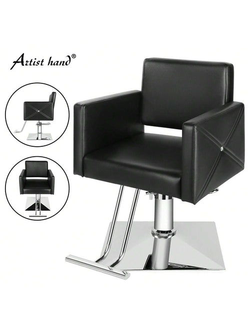 Artist hand Salon Black Chair| Hair Stylist, Women, Man| Heavy Duty Hydraulic Pump, 360 Degrees Rolling Swivel, Spa Beauty Equipment| Max Load Weight 330 Lbs