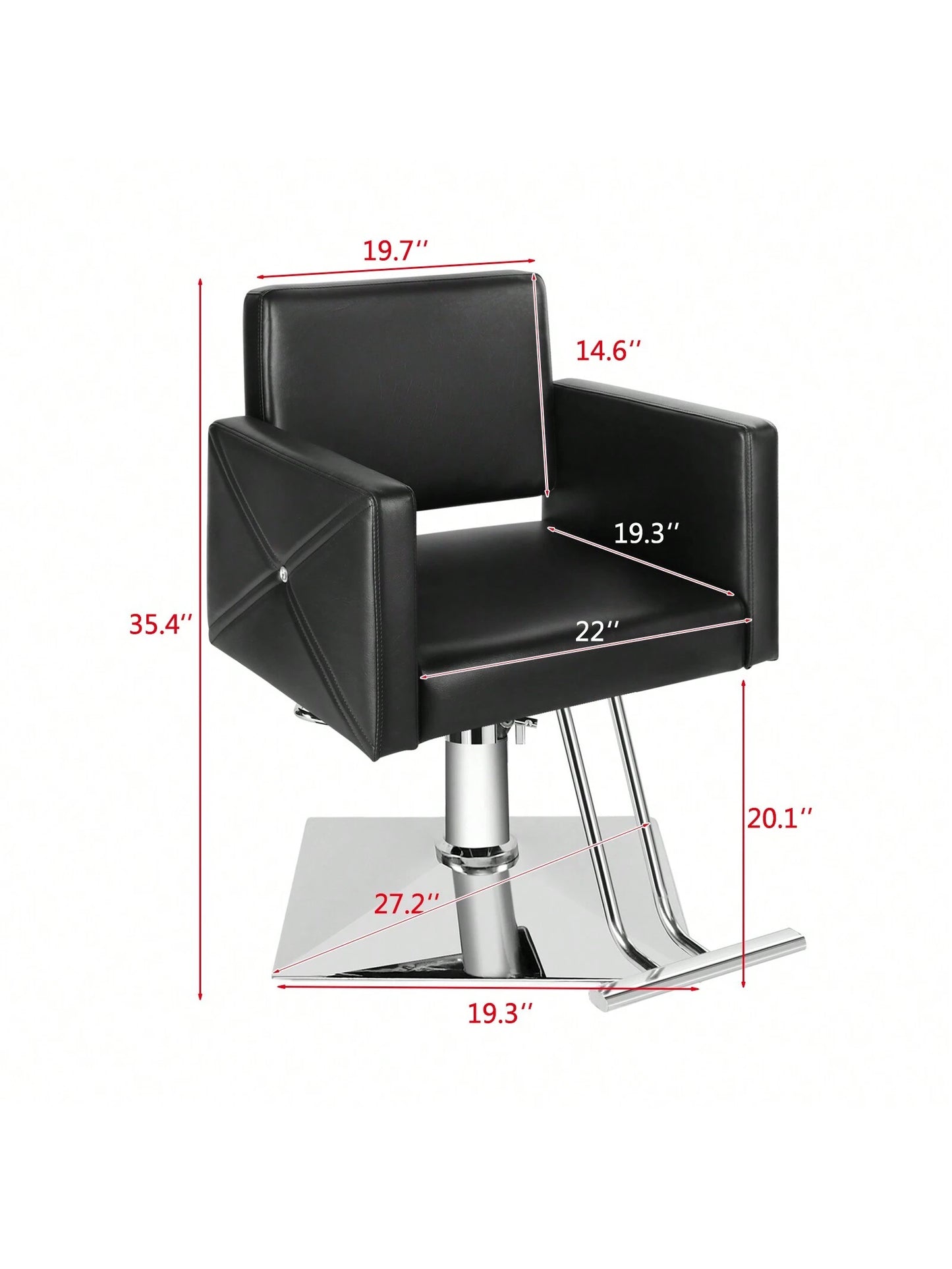Artist hand Salon Black Chair| Hair Stylist, Women, Man| Heavy Duty Hydraulic Pump, 360 Degrees Rolling Swivel, Spa Beauty Equipment| Max Load Weight 330 Lbs