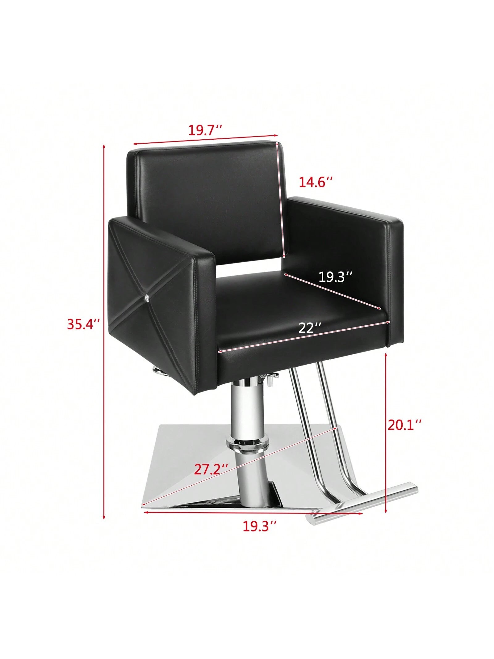 Artist hand Salon Black Chair| Hair Stylist, Women, Man| Heavy Duty Hydraulic Pump, 360 Degrees Rolling Swivel, Spa Beauty Equipment| Max Load Weight 330 Lbs