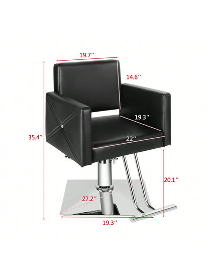 Artist hand Salon Black Chair| Hair Stylist, Women, Man| Heavy Duty Hydraulic Pump, 360 Degrees Rolling Swivel, Spa Beauty Equipment| Max Load Weight 330 Lbs