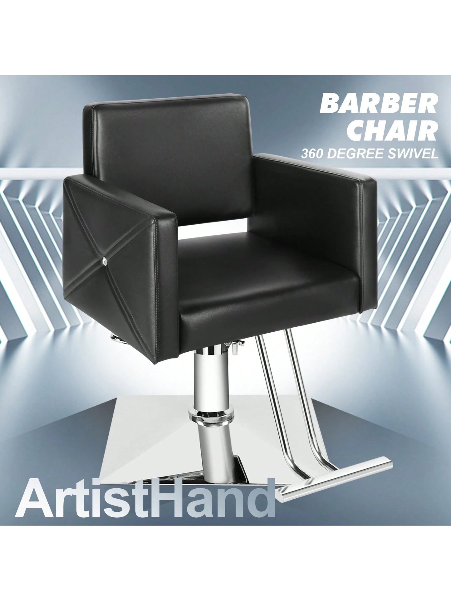Artist hand Salon Black Chair| Hair Stylist, Women, Man| Heavy Duty Hydraulic Pump, 360 Degrees Rolling Swivel, Spa Beauty Equipment| Max Load Weight 330 Lbs