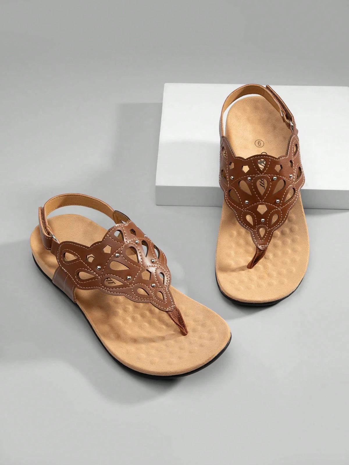 Athlefit Women's Orthopedic Sandals Summer Adjustable Orthotic Thong Sandals With Arch Support