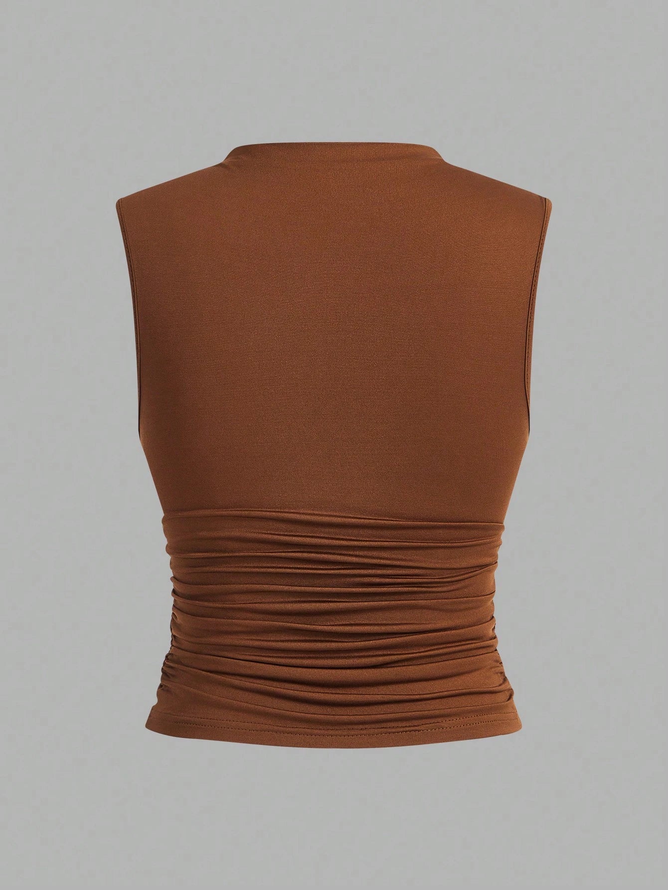 Auralis Plus Size 3-Pack Summer Basic Solid Color Tight Tank Top With Small Stand Collar And Pleated Detailing
