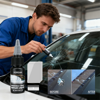Auto Windshield Crack Care Solution- Auto Glass Care Tools Cracked Glass Adhesive- Easy And Fast Repair For Extended Service Life, Windshield Crack Remover, Vehicle Maintenance, Quick Fix, Portable