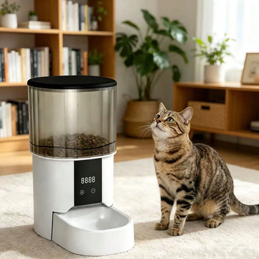 Automatic Cat Feeder, 4L Large Capacity Timed Programmable Pet Feeder, Customizable Daily Meals, Easy Setup With Detachable Washable Bowl, Hygienic Food Dispenser For Cats & Small To Medium Dogs, Idea