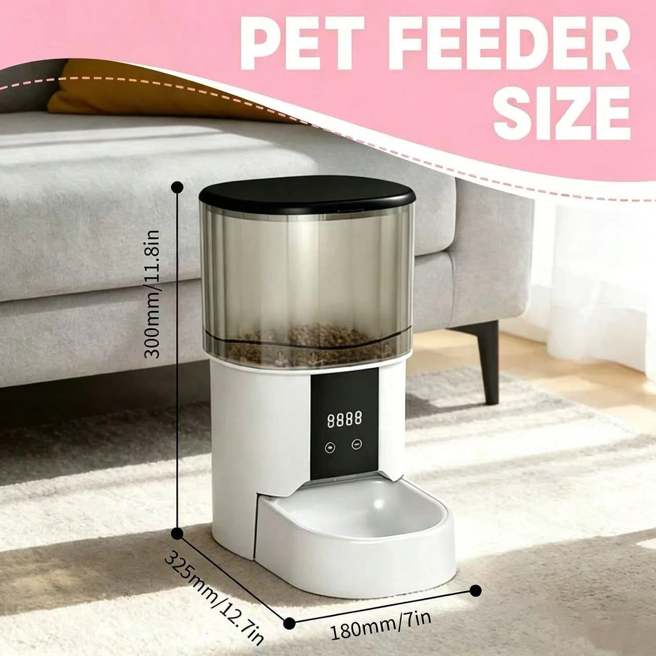 Automatic Cat Feeder, 4L Large Capacity Timed Programmable Pet Feeder, Customizable Daily Meals, Easy Setup With Detachable Washable Bowl, Hygienic Food Dispenser For Cats & Small To Medium Dogs, Idea