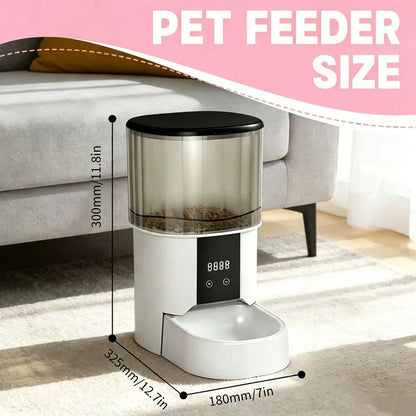 Automatic Cat Feeder, 4L Large Capacity Timed Programmable Pet Feeder, Customizable Daily Meals, Easy Setup With Detachable Washable Bowl, Hygienic Food Dispenser For Cats & Small To Medium Dogs, Idea