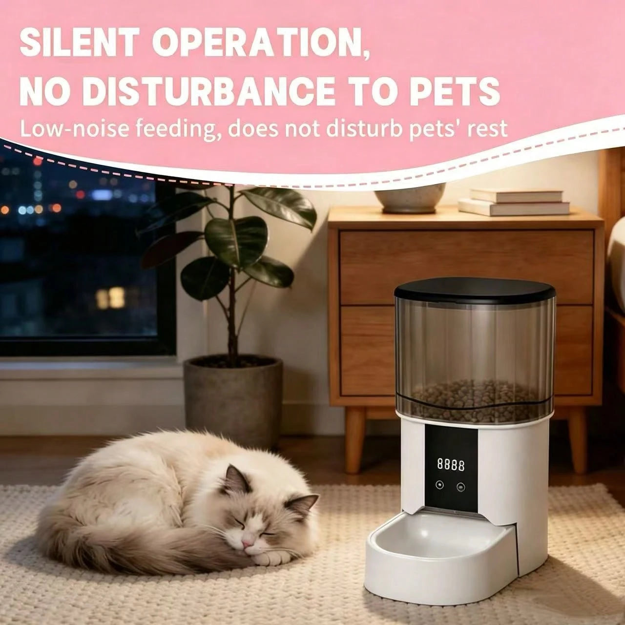 Automatic Cat Feeder, 4L Large Capacity Timed Programmable Pet Feeder, Customizable Daily Meals, Easy Setup With Detachable Washable Bowl, Hygienic Food Dispenser For Cats & Small To Medium Dogs, Idea