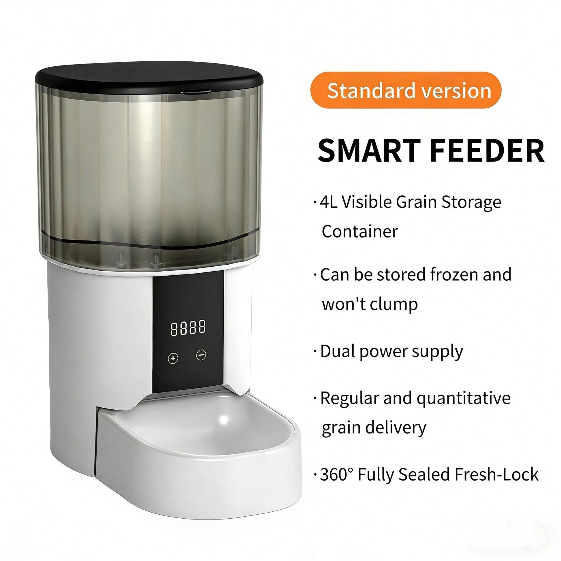 Automatic Cat Feeder, 4L Large Capacity Timed Programmable Pet Feeder, Customizable Daily Meals, Easy Setup With Detachable Washable Bowl, Hygienic Food Dispenser For Cats & Small To Medium Dogs, Idea