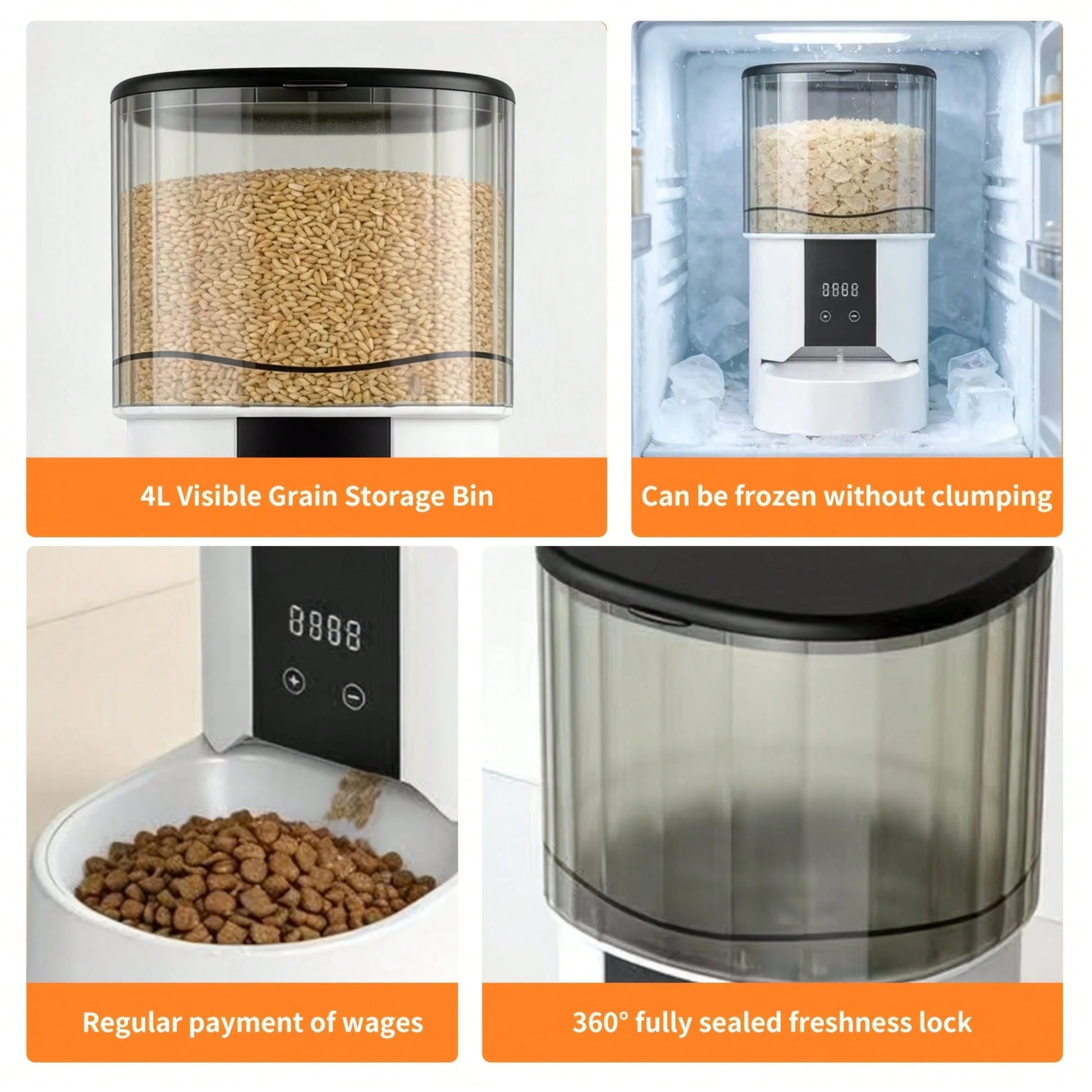 Automatic Cat Feeder, 4L Large Capacity Timed Programmable Pet Feeder, Customizable Daily Meals, Easy Setup With Detachable Washable Bowl, Hygienic Food Dispenser For Cats & Small To Medium Dogs, Idea