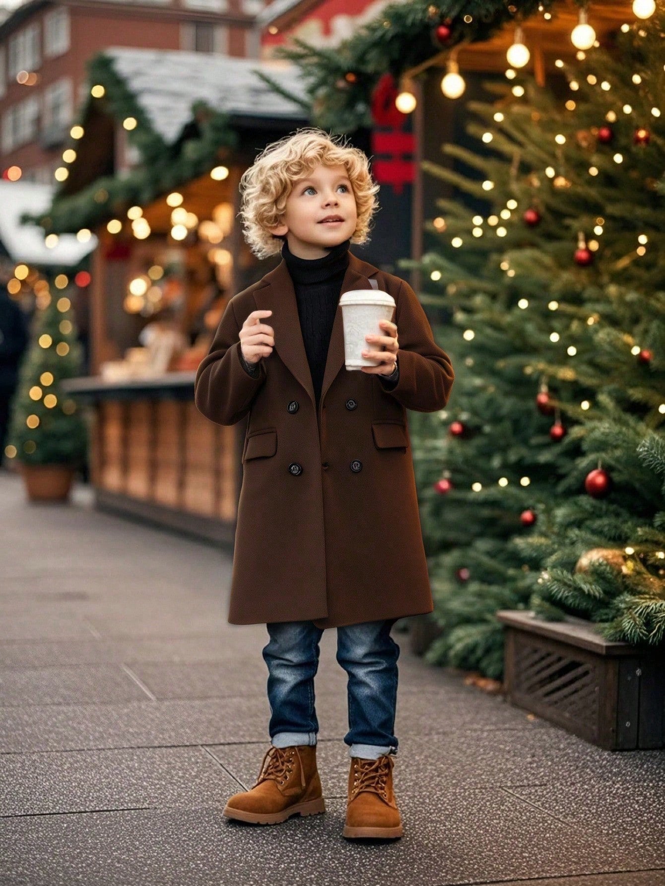 Autumn/Winter British Style Toddler Boys Children Long Coat