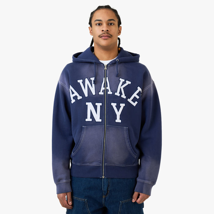 Awake NY Collegiate Arch Zip Hoodie / Navy