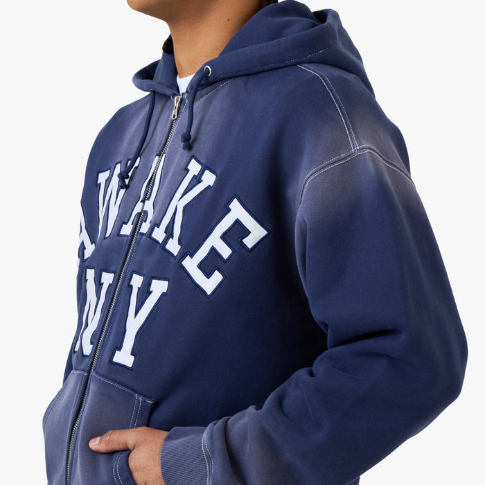 Awake NY Collegiate Arch Zip Hoodie / Navy