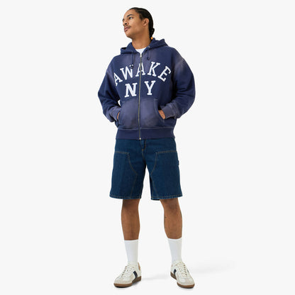 Awake NY Collegiate Arch Zip Hoodie / Navy