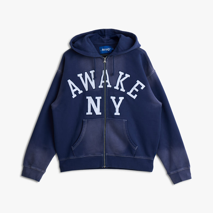 Awake NY Collegiate Arch Zip Hoodie / Navy