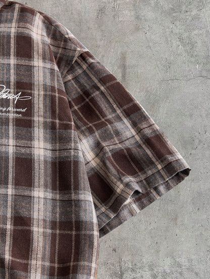 AXEPEAK Men's Loose Fit PU Short Sleeve Shirt, Streetwear Inspired