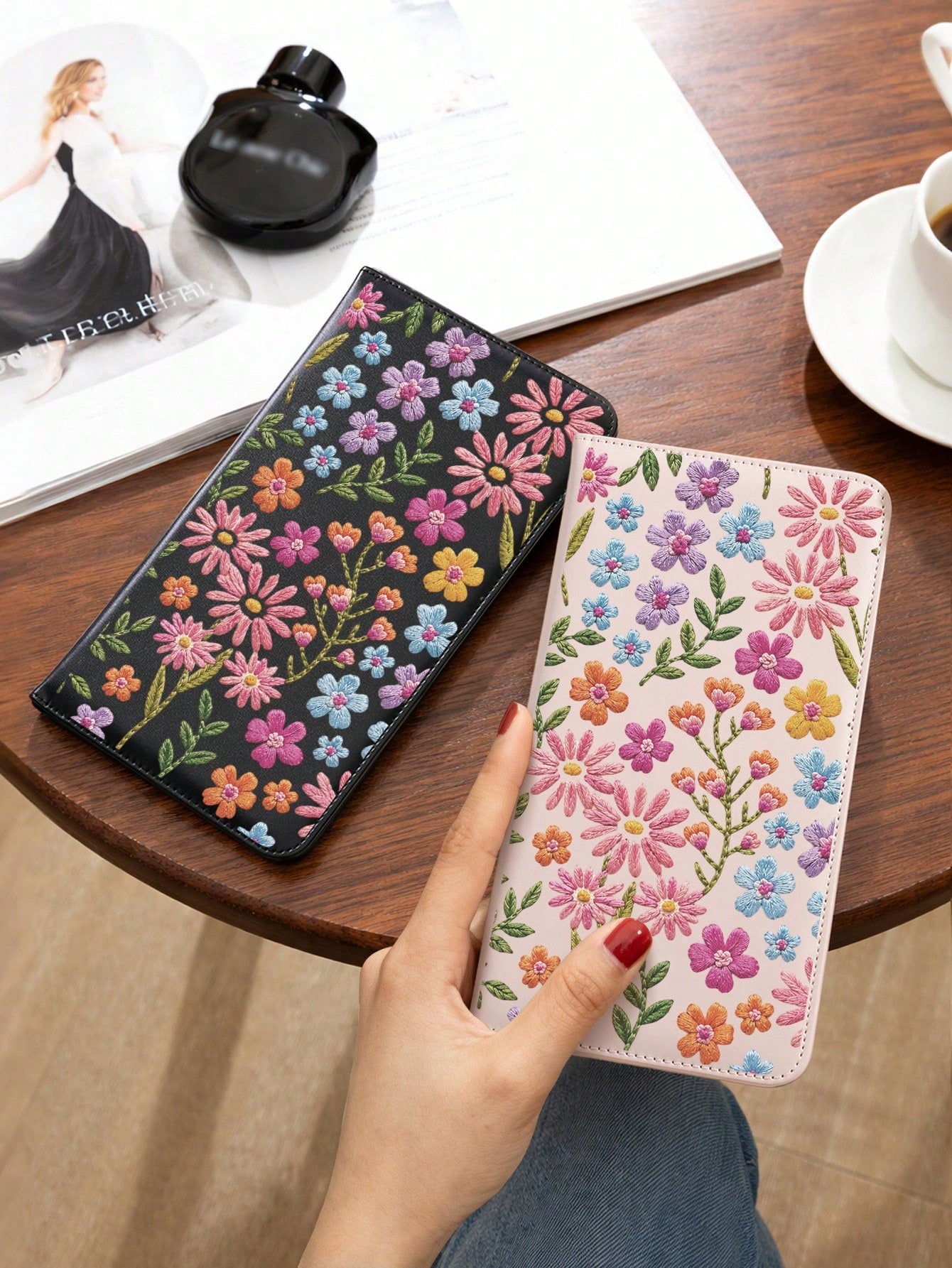 Ayotu 2D Embroidered Plant Pattern Car Registration & Insurance Holder- Vehicle Glove Box Organizer, Car And Truck Accessory Box, Suitable For Storing Important Documents, Driver's License, Passport