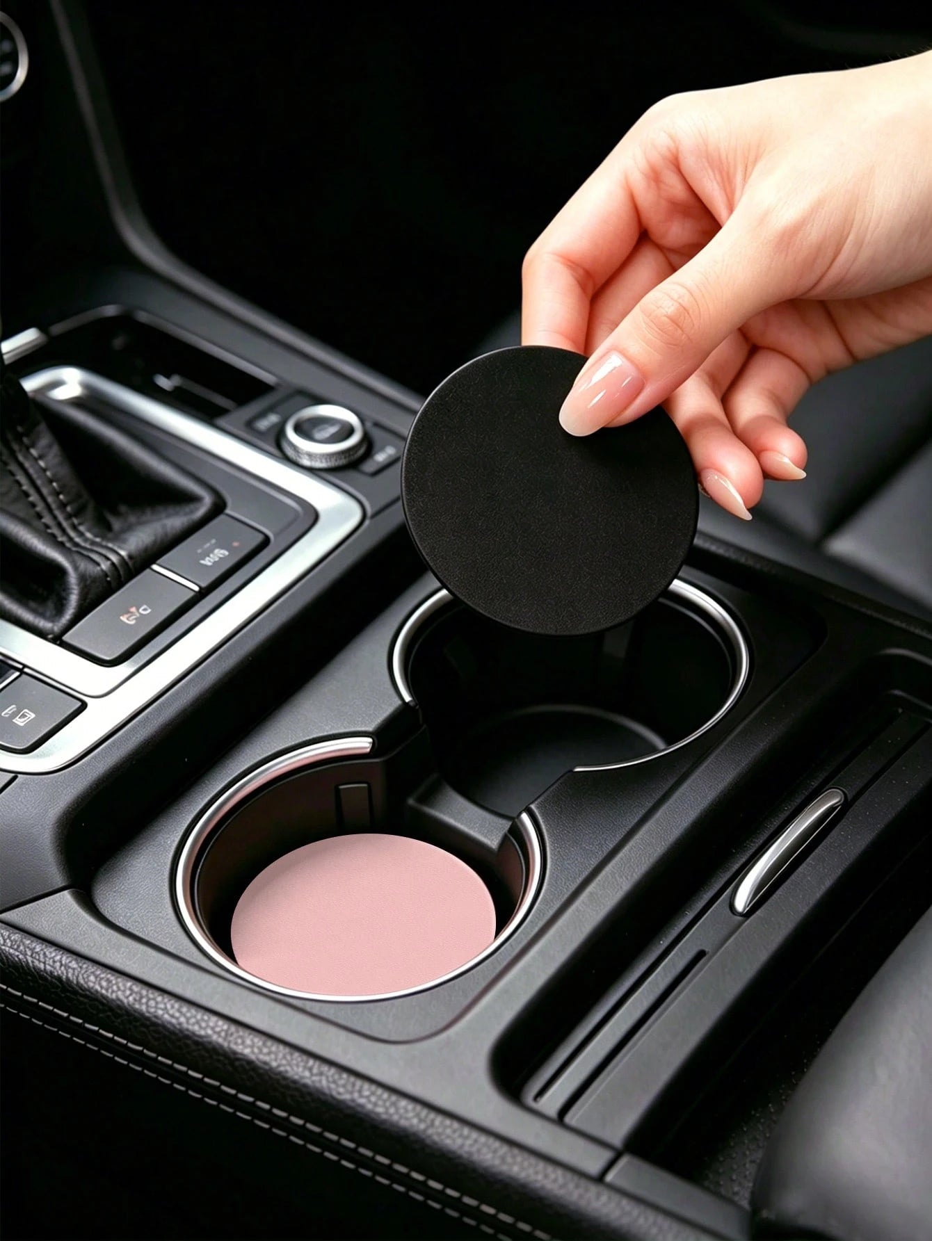 Ayotu 2pcs Universal Car Cup Holder Mats, Quick-Drying Non-Slip Car Cup Coasters, Cute Cartoon Design, Suitable For Car Interior, 2.8 Inch Size, Washable, Women's Car Decor Accessories