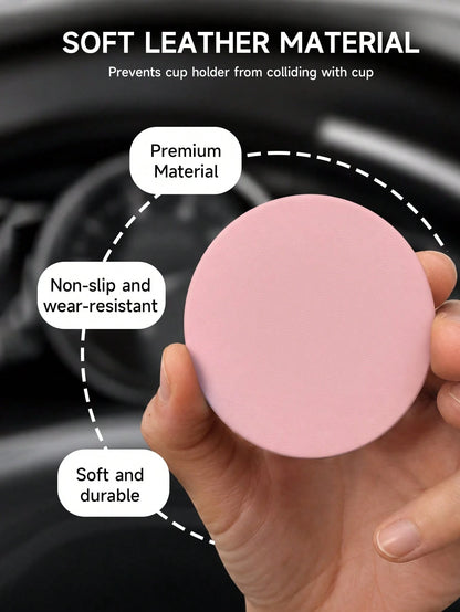 Ayotu 2pcs Universal Car Cup Holder Mats, Quick-Drying Non-Slip Car Cup Coasters, Cute Cartoon Design, Suitable For Car Interior, 2.8 Inch Size, Washable, Women's Car Decor Accessories