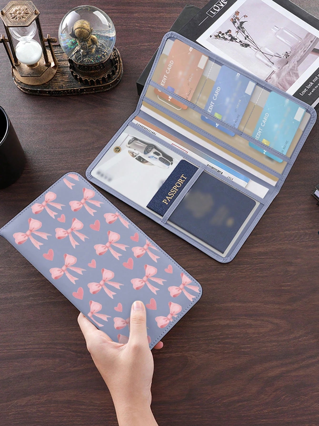 Ayotu Airplane Flight Route Pattern Car Registration & Insurance Holder- Vehicle Glove Box Organizer, Car & Truck Accessory Box, Suitable For Storing Important Documents, Driver's License, Passport
