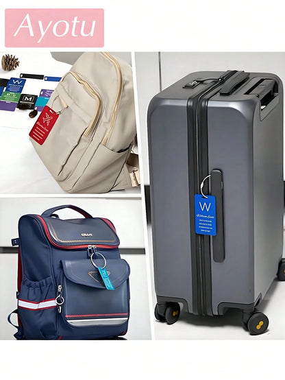 Ayotu Personalized Luggage Tags, Customized Metal Name Tags, Identification Tags, Suitable For Backpacks, Travel Bags, Suitcases, Customized Card Holders/Business Travel Document Organizers, Essential