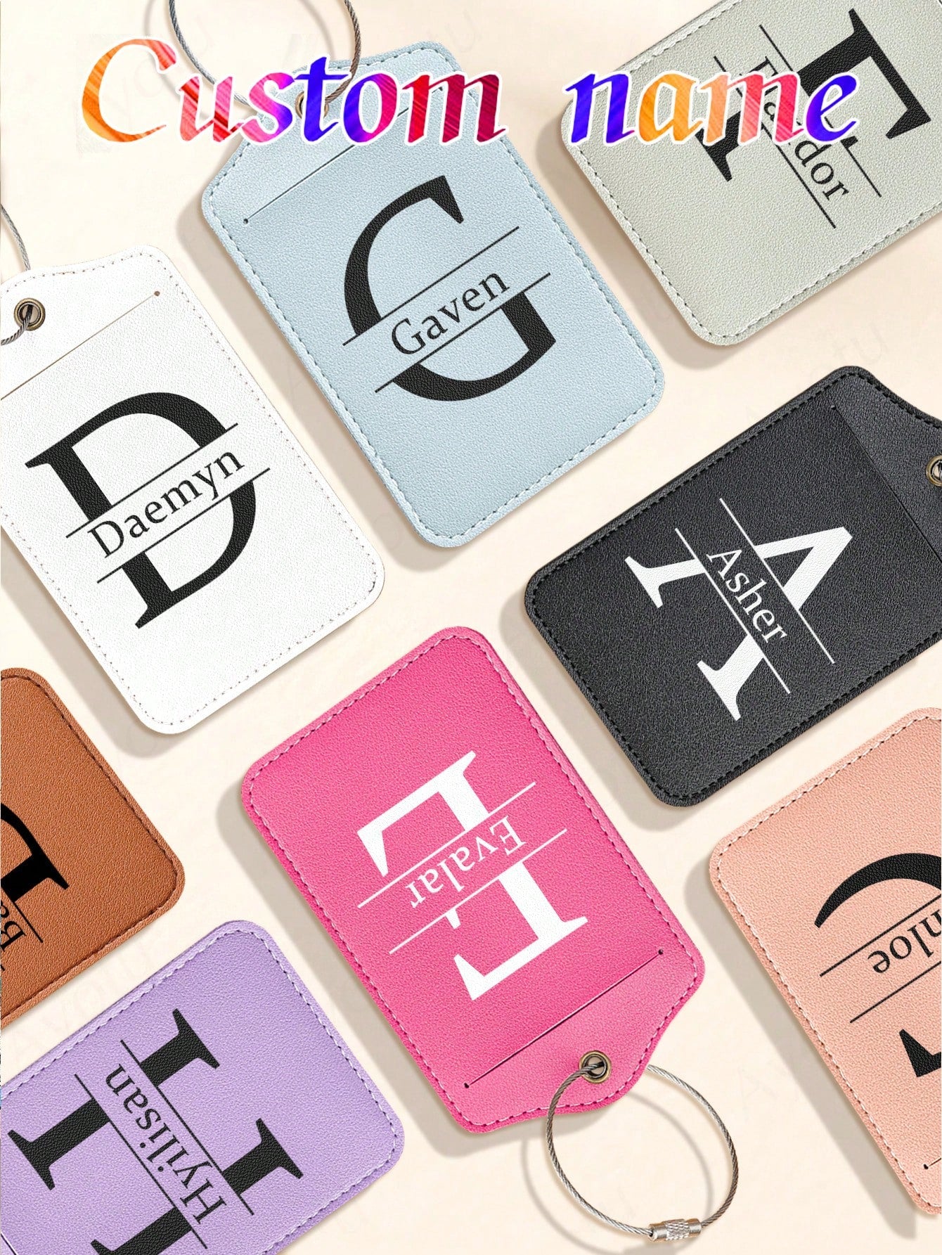 Ayotu Personalized Luggage Tags, Customized Metal Name Tags, Identification Tags, Suitable For Backpacks, Travel Bags, Suitcases, Customized Card Holders/Business Travel Document Organizers, Essential
