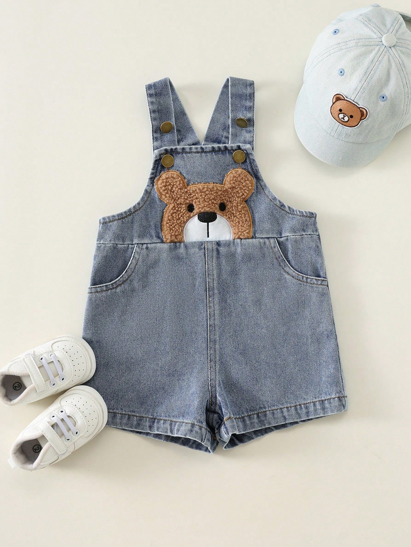 Baby Boy Baby Girl Summer Casual Cute Denim Overalls Bear Overalls Cute Overalls