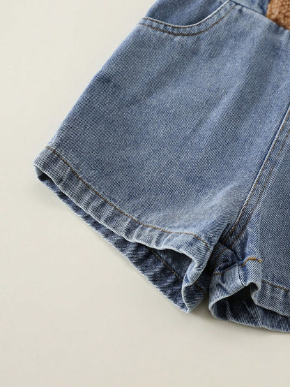 Baby Boy Baby Girl Summer Casual Cute Denim Overalls Bear Overalls Cute Overalls