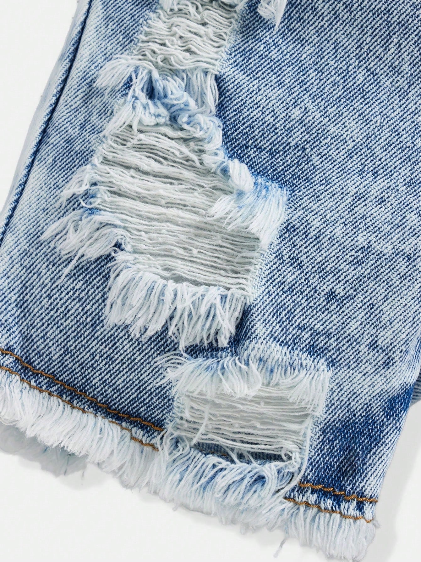 Baby Boy Casual Washed Ripped Frayed Loose Straight Leg Denim Shorts,For Summer