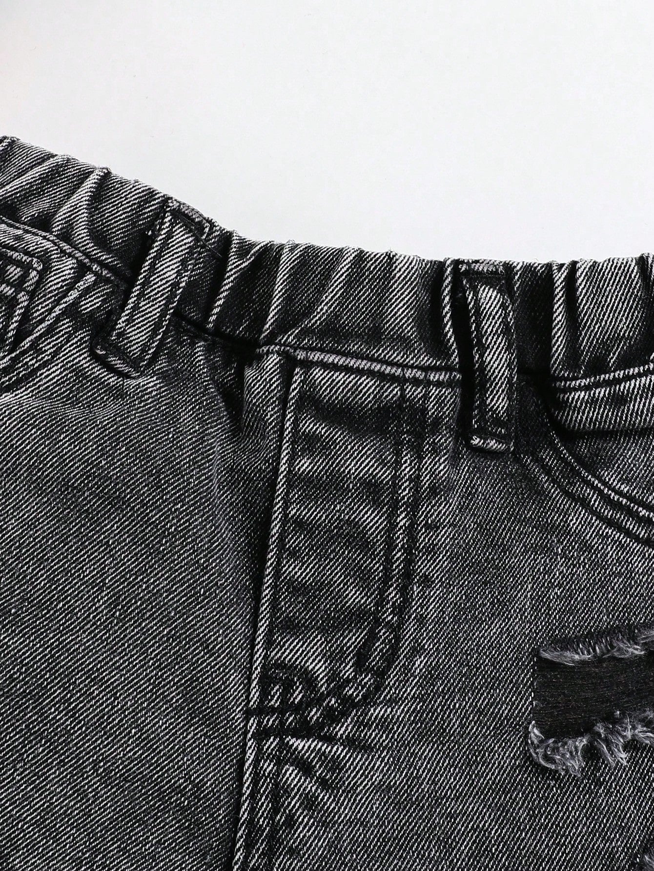 Baby Boy Casual Washed Ripped Frayed Loose Straight Leg Denim Shorts,For Summer