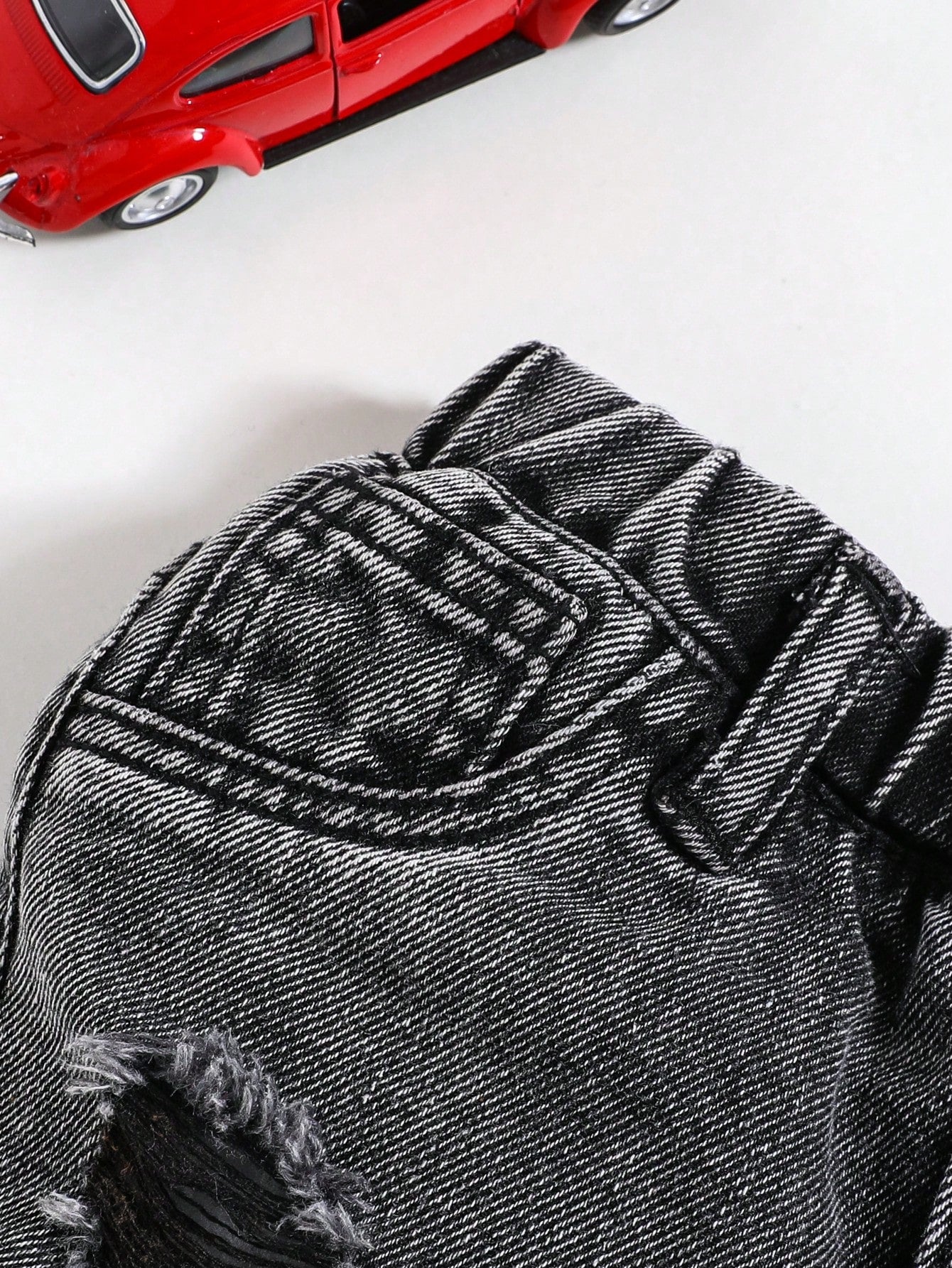 Baby Boy Casual Washed Ripped Frayed Loose Straight Leg Denim Shorts,For Summer