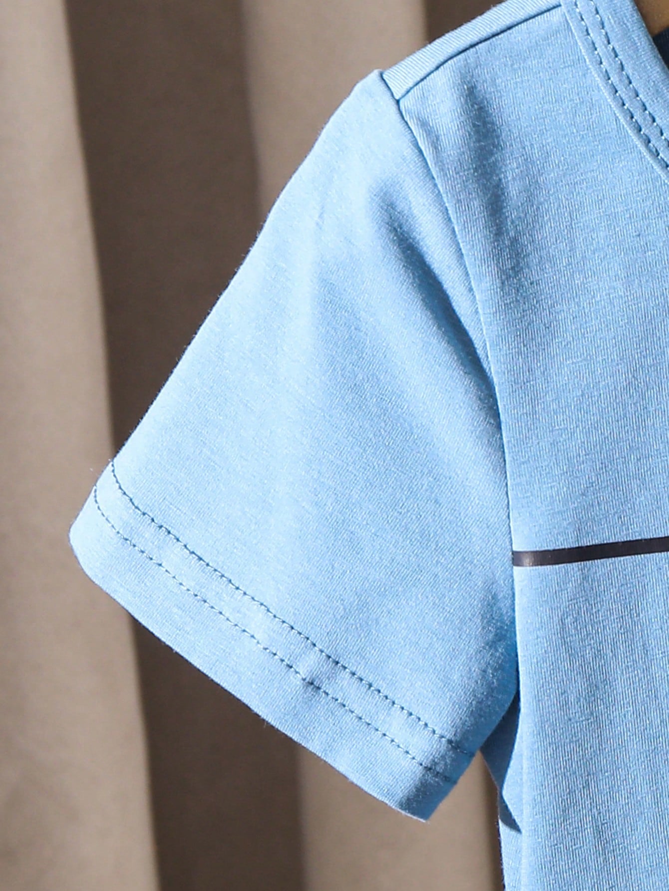 Baby Boy/Girl Cute Casual Letter Print Loose Short Sleeve T-Shirt & Cargo Pants Set,Blue,Summer,Beach,Toddler Clothes Outfit For Spring,Autumn