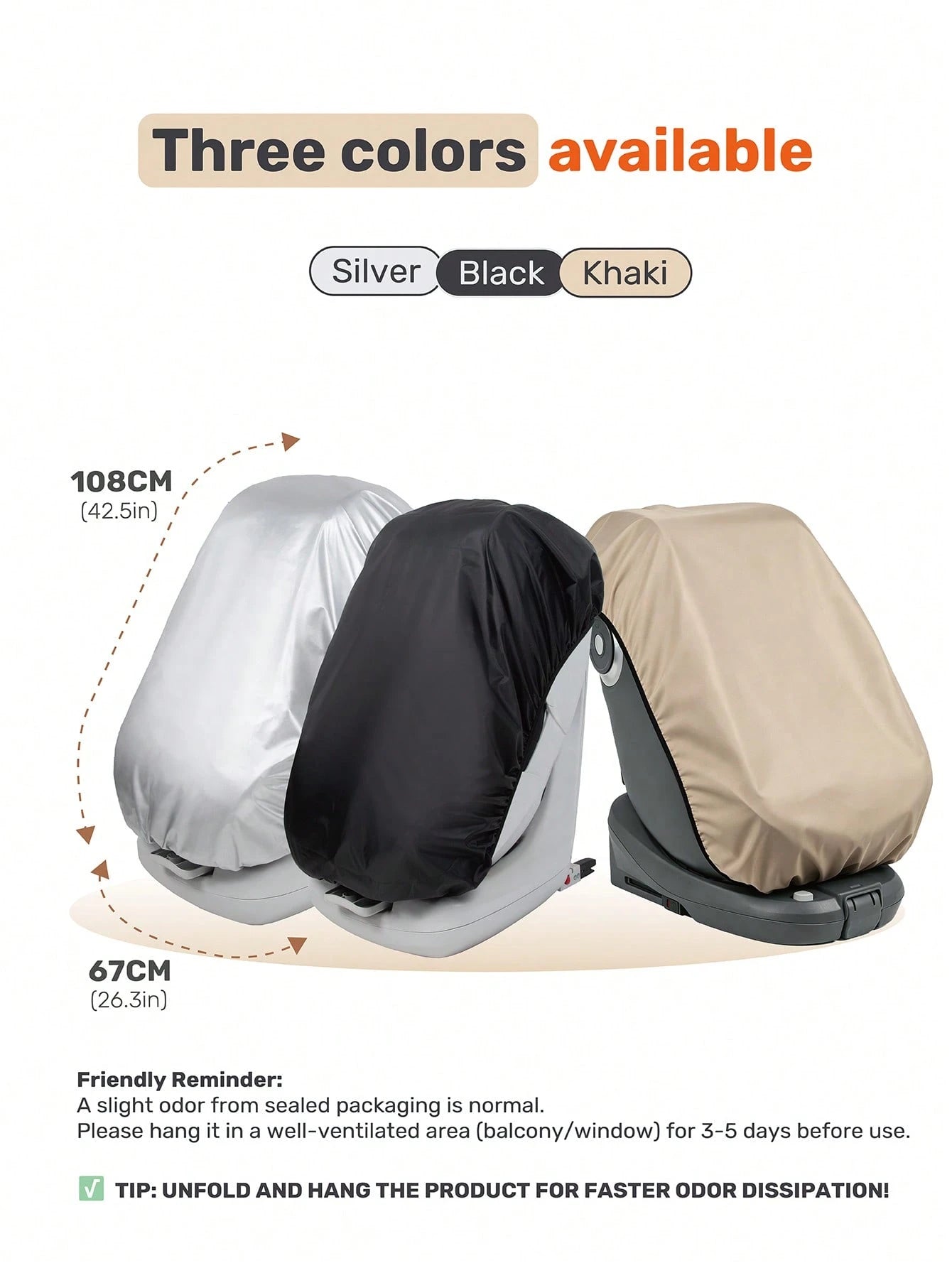 Baby Car Seat Sun Shade, Double-Sided Dust-Proof Design, Adjustable Elastic Band, Suitable For Most Baby Car Seats And Carriers, All-Season Use, Baby Shower Gift