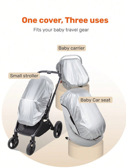 Baby Car Seat Sun Shade, Double-Sided Dust-Proof Design, Adjustable Elastic Band, Suitable For Most Baby Car Seats And Carriers, All-Season Use, Baby Shower Gift