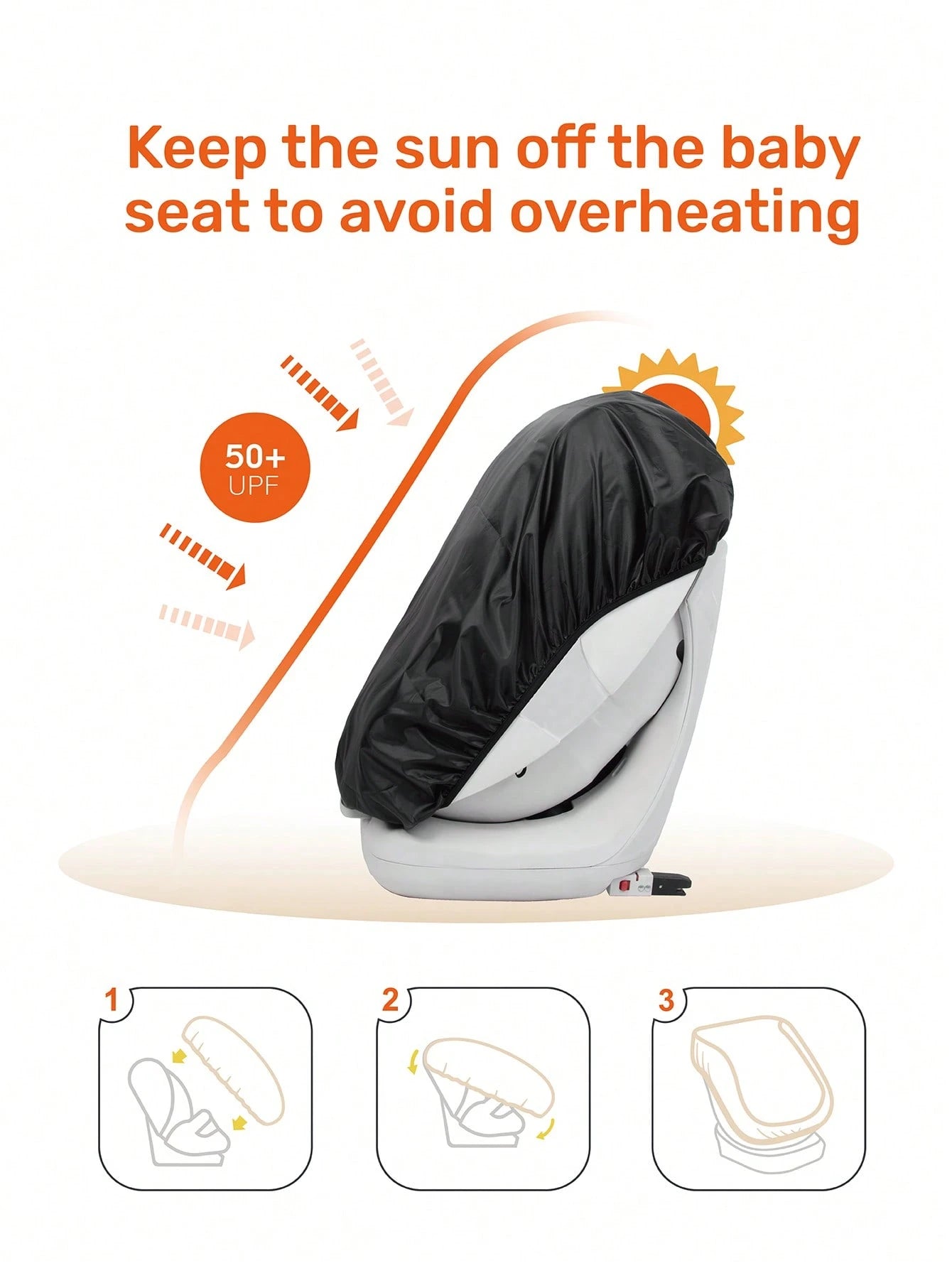 Baby Car Seat Sun Shade, Double-Sided Dust-Proof Design, Adjustable Elastic Band, Suitable For Most Baby Car Seats And Carriers, All-Season Use, Baby Shower Gift