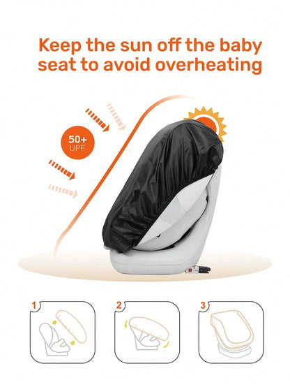 Baby Car Seat Sun Shade, Double-Sided Dust-Proof Design, Adjustable Elastic Band, Suitable For Most Baby Car Seats And Carriers, All-Season Use, Baby Shower Gift