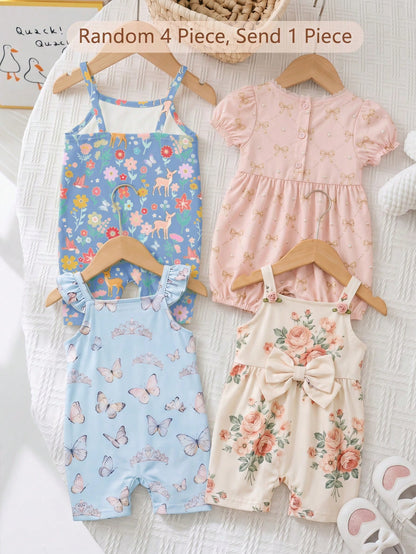 Baby Girl Casual Jumpsuit,Soft Summer Colour Palette,Summer,Cute,First Birthday,Navy Blue Bohemian Floral Graphic T-Shirt Set,Spring & Summer Outfits
