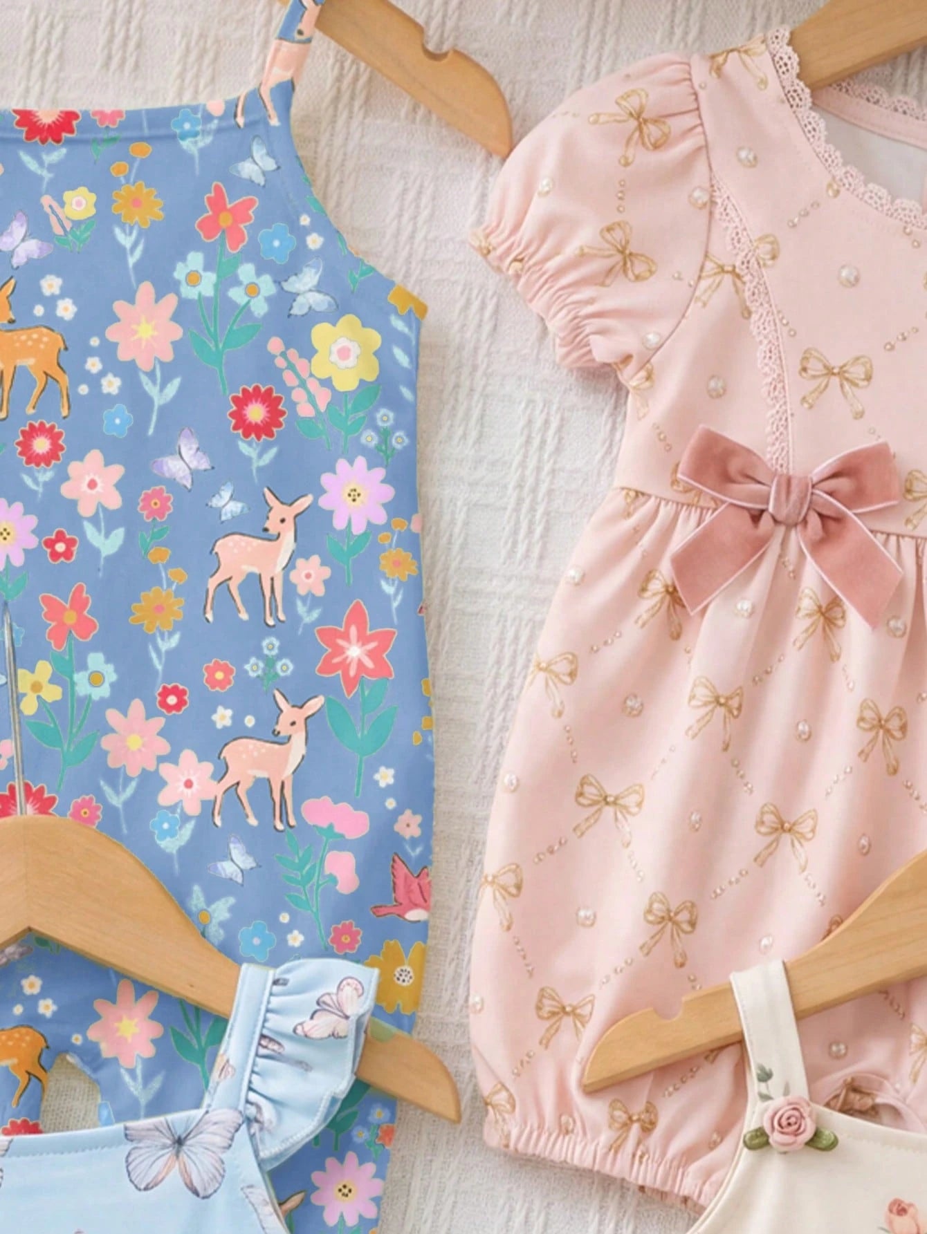 Baby Girl Casual Jumpsuit,Soft Summer Colour Palette,Summer,Cute,First Birthday,Navy Blue Bohemian Floral Graphic T-Shirt Set,Spring & Summer Outfits