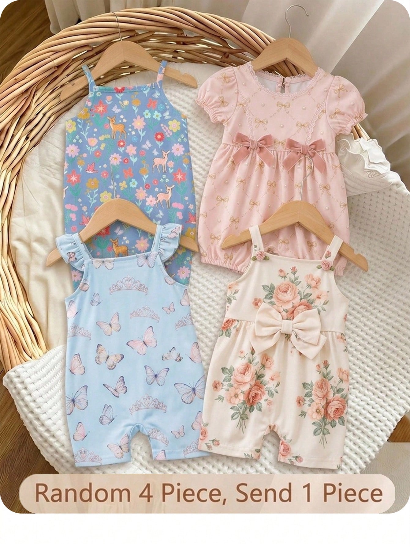 Baby Girl Casual Jumpsuit,Soft Summer Colour Palette,Summer,Cute,First Birthday,Navy Blue Bohemian Floral Graphic T-Shirt Set,Spring & Summer Outfits