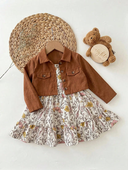 Baby Girl Ditsy Floral Sleeveless Summer Casual Strap Dress