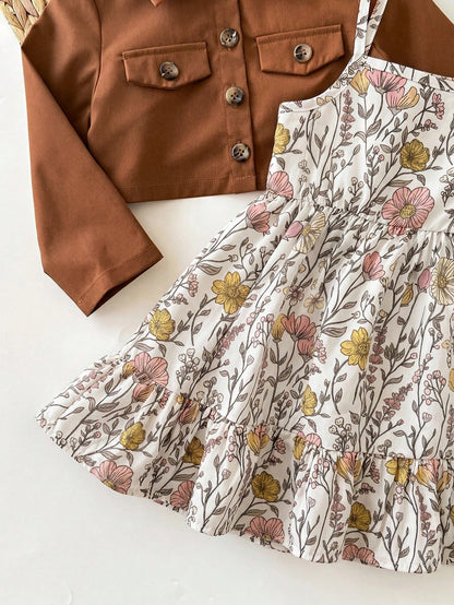 Baby Girl Ditsy Floral Sleeveless Summer Casual Strap Dress
